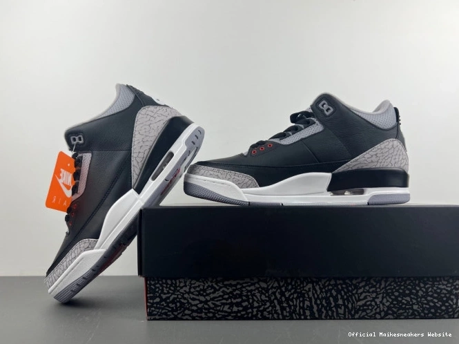 Official Maikesneakers Cement DN3707-010 Air Jordan Black 3 0716